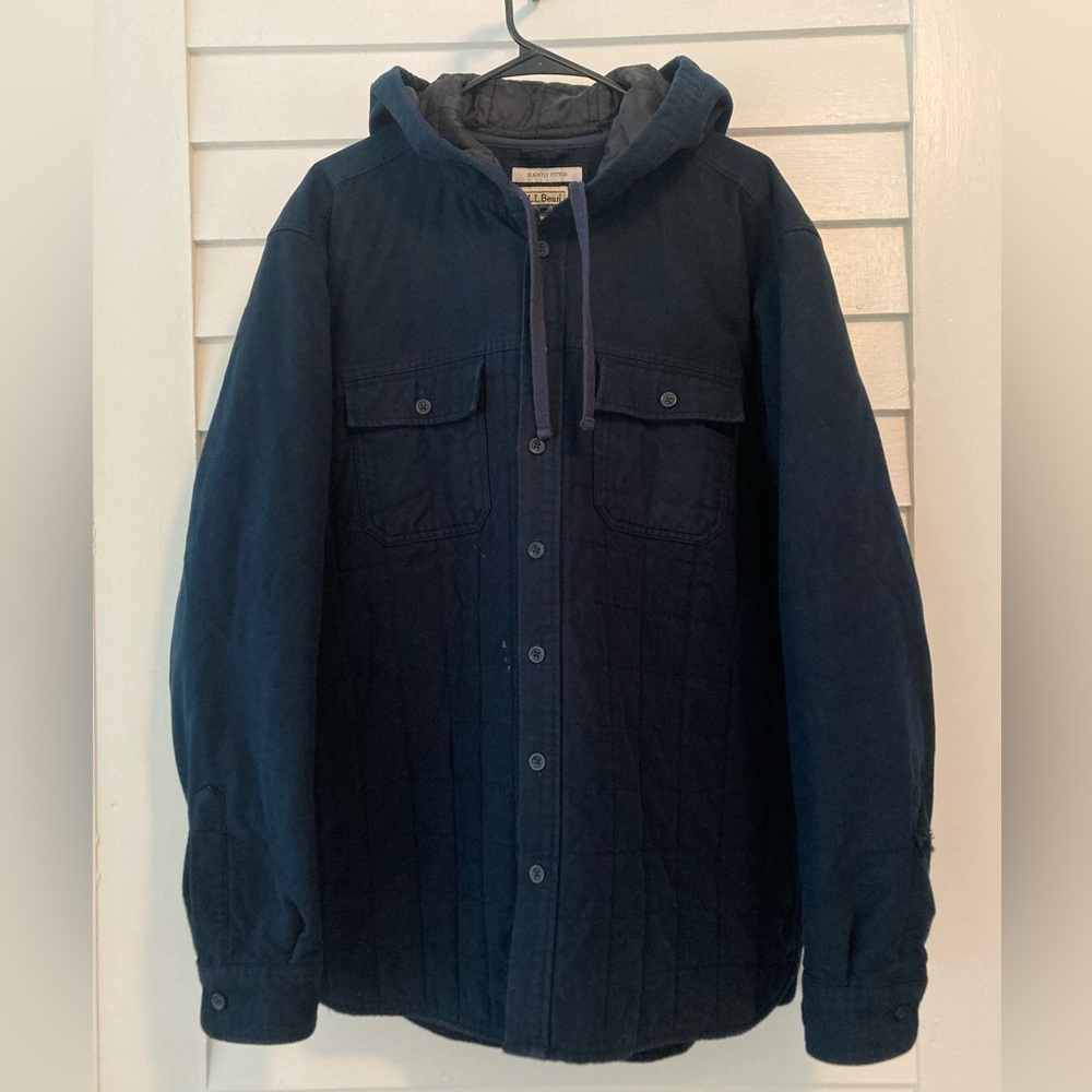 L.L. Bean | Insulated Quilted Hooded Button-Down Coat Size XL